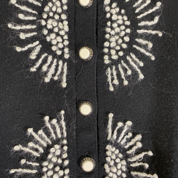 Anthropologie HWR Women’s Black Cardigan Sz L Button Cotton Classic Capsule Glam - Picture 2 of 8